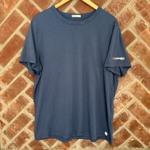 Marine Layer Shirt Mens Large Blue Crewneck Casual Plain Stretch‎ Palo Alto Logo